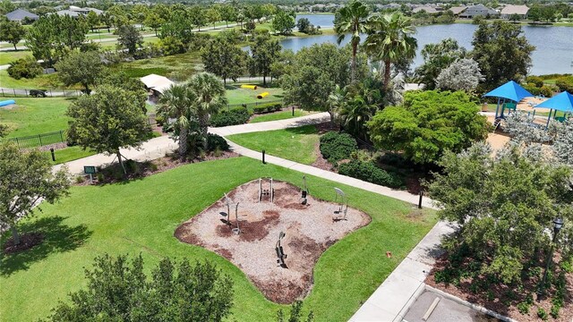 5601 Limelight Dr, Apollo Beach, FL 33572 - bird's eye view of a recreational park and a large body of water