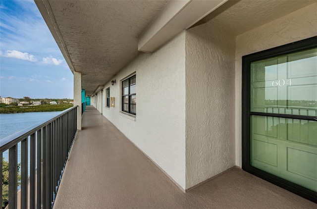 balcony with a water view