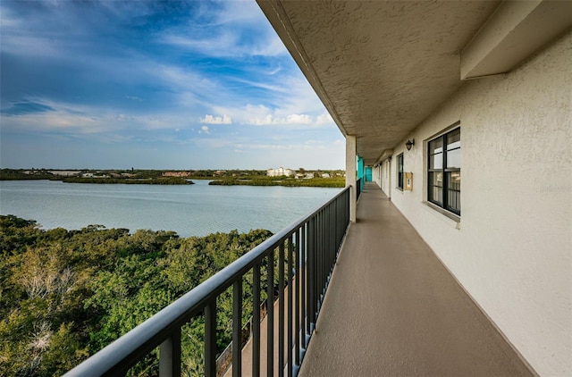 balcony with a water view