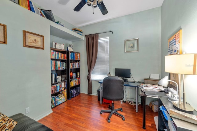 2539 Centennial Falcon Dr, Valrico, FL 33596 - office space featuring ceiling fan and wood finished floors