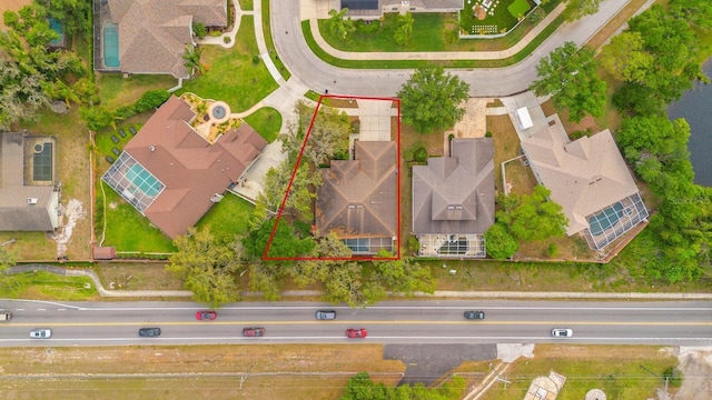 2539 Centennial Falcon Dr, Valrico, FL 33596 - aerial perspective of suburban area featuring property parcel outlined