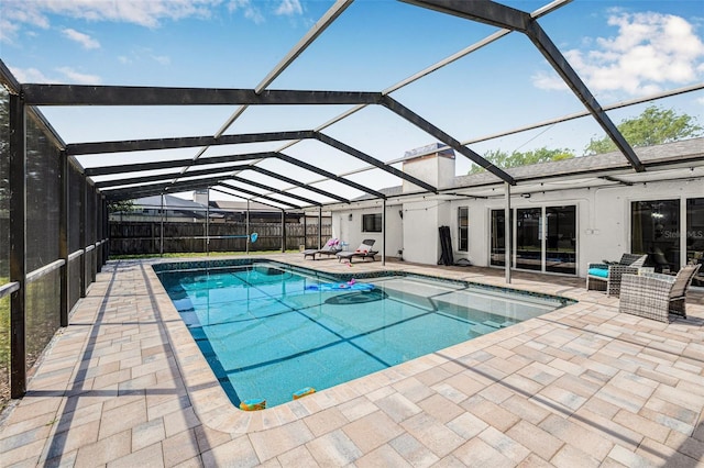 12641 98th St, Largo, FL 33773 - view of pool featuring a fenced in pool, a patio, a fenced backyard, and a lanai