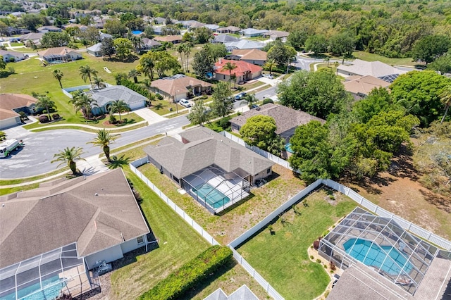 aerial view with a residential view