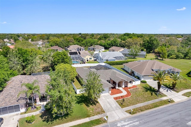 bird's eye view with a residential view