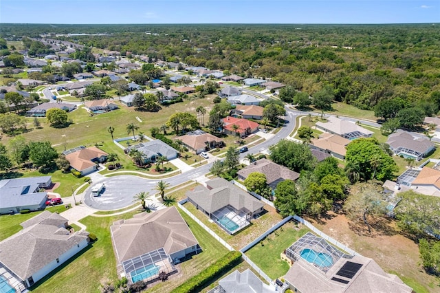aerial view with a residential view