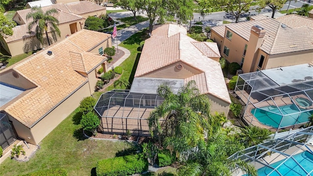 drone / aerial view with a residential view
