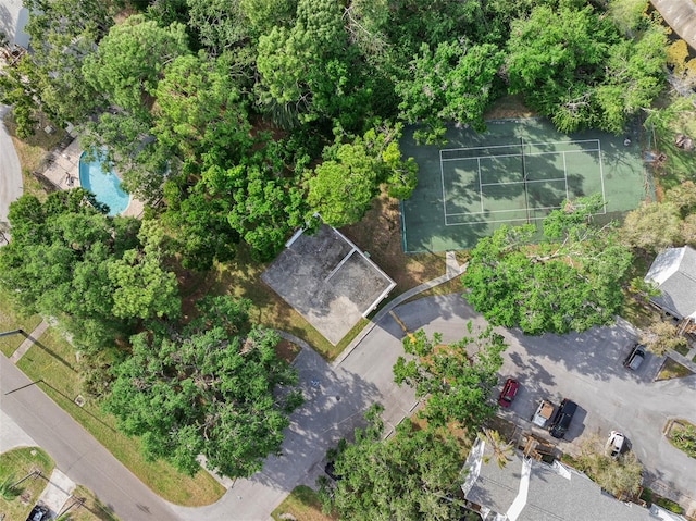 bird's eye view of a pool area