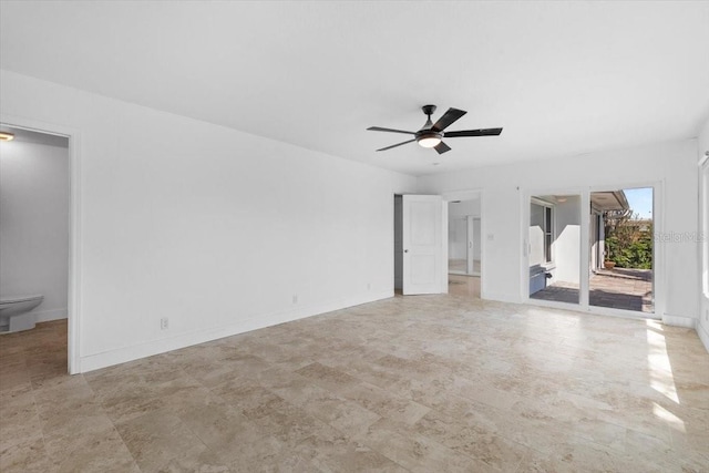 2540 S Shore Dr SE, Saint Petersburg, FL 33705 - unfurnished living room with a ceiling fan and baseboards
