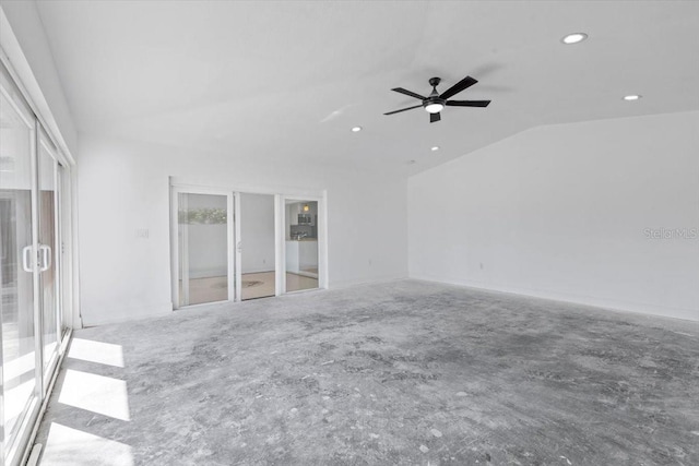 2540 S Shore Dr SE, Saint Petersburg, FL 33705 - unfurnished room featuring ceiling fan, recessed lighting, and vaulted ceiling