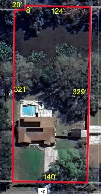 17605 Simmons Rd, Lutz, FL 33548 - map / location with property boundaries highlighted