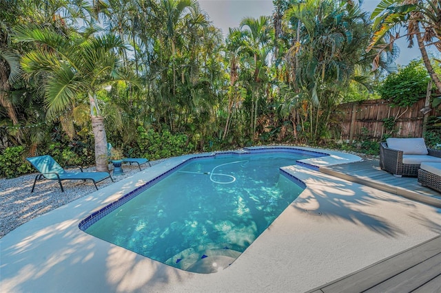 508 N Mayo St, Crystal Beach, FL 34681 - view of pool featuring a patio, fence, and a fenced in pool