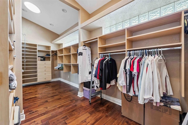 spacious closet featuring wood finished floors
