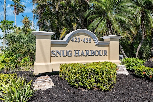 view of community sign