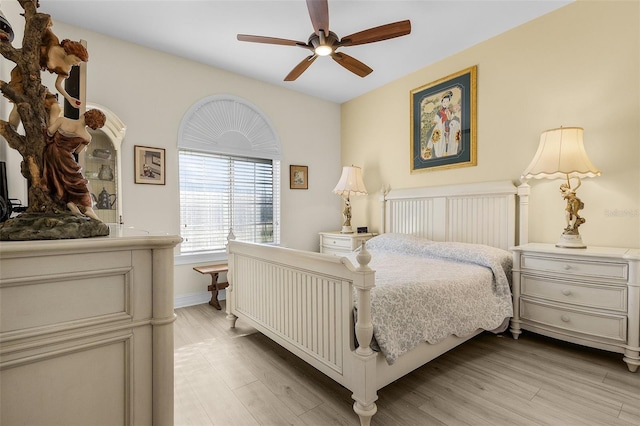 20605 Long Pond Rd, North Fort Myers, FL 33917 - bedroom featuring light wood-style floors and ceiling fan