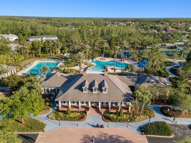 aerial view with a view of trees