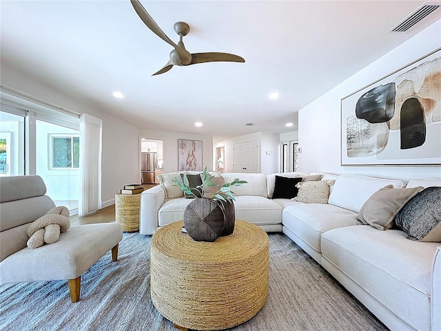 773 Snug Is, Clearwater Beach, FL 33767 - living area with recessed lighting and ceiling fan