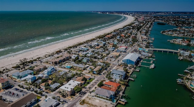 1700 Pass A Grille Way Unit 9, St Pete Beach, FL 33706 - birds eye view of property featuring a water view and a beach view