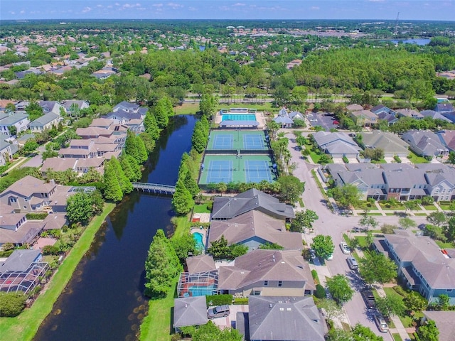 10011 Parley Dr, Tampa, FL 33626 - drone / aerial view featuring a water view and a residential view