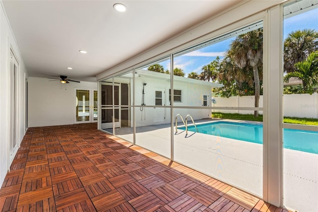 429 88th Ave, St Pete Beach, FL 33706 - view of pool with a patio area and a ceiling fan