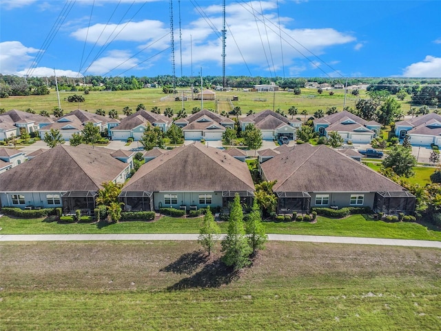 drone / aerial view with a residential view