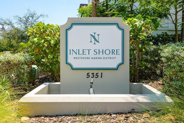 view of community sign