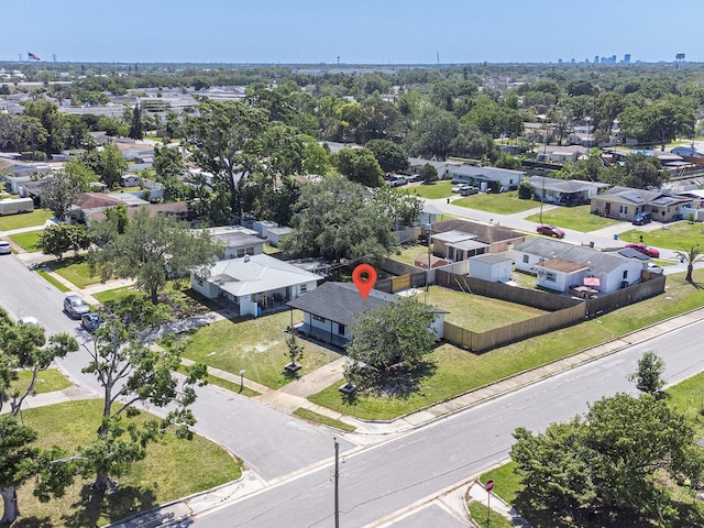 aerial view with a residential view