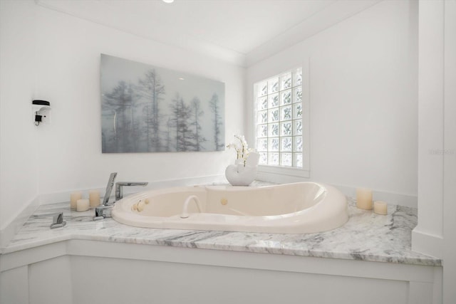 full bathroom with a tub to relax in