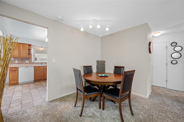 6920 Lafayette N Unit 6920, Pinellas Park, FL 33781 - dining room featuring light carpet, baseboards, and a textured ceiling