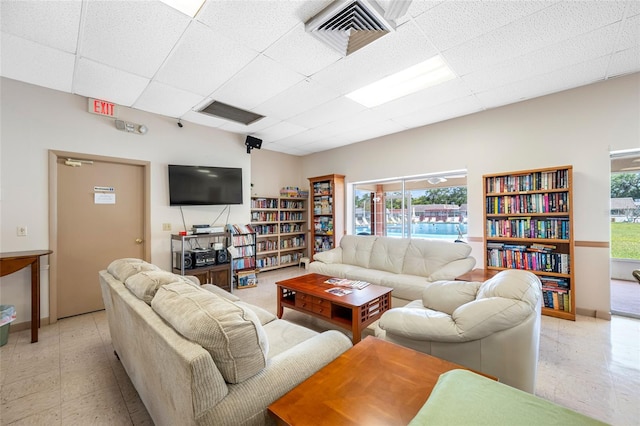 6920 Lafayette N Unit 6920, Pinellas Park, FL 33781 - living area with visible vents and a drop ceiling