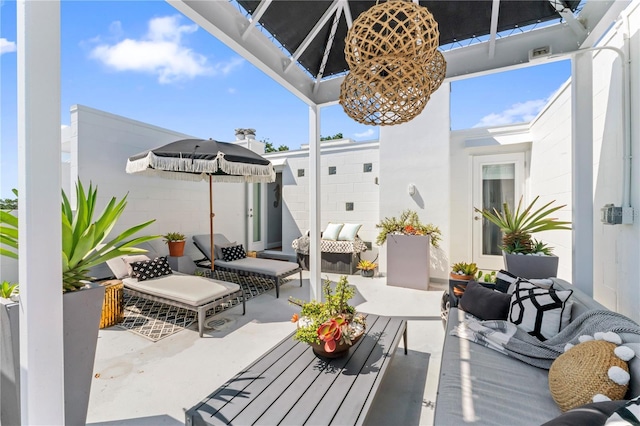 view of patio / terrace featuring outdoor lounge area