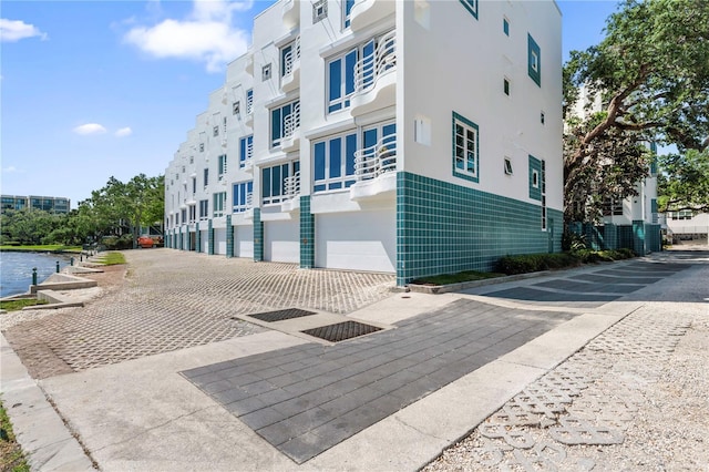 view of property with a garage