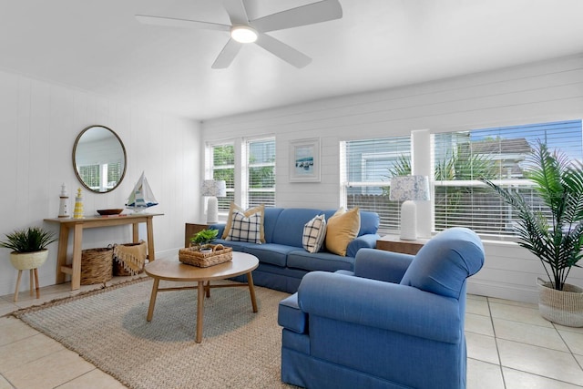 2215 Thrace St, Tampa, FL 33605 - living area featuring tile patterned flooring and a ceiling fan