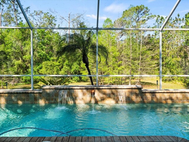 pool featuring a lanai