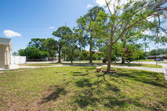 view of yard with fence