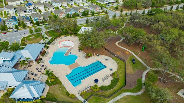 bird's eye view featuring a residential view