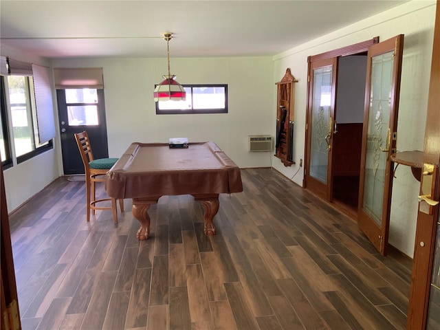 819 Satinleaf Ave, Oldsmar, FL 34677 - playroom featuring wood finished floors, a wall unit AC, and billiards table