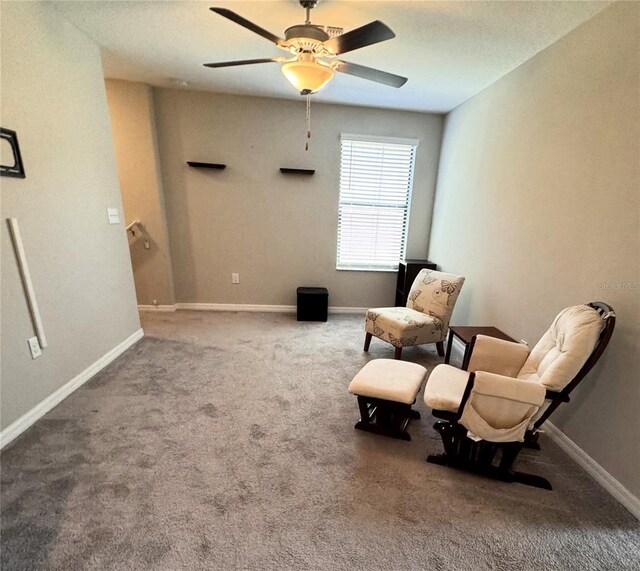12717 Lemon Pepper Dr, Riverview, FL 33578 - sitting room featuring carpet flooring and ceiling fan