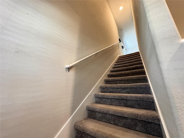 12717 Lemon Pepper Dr, Riverview, FL 33578 - staircase with a textured wall