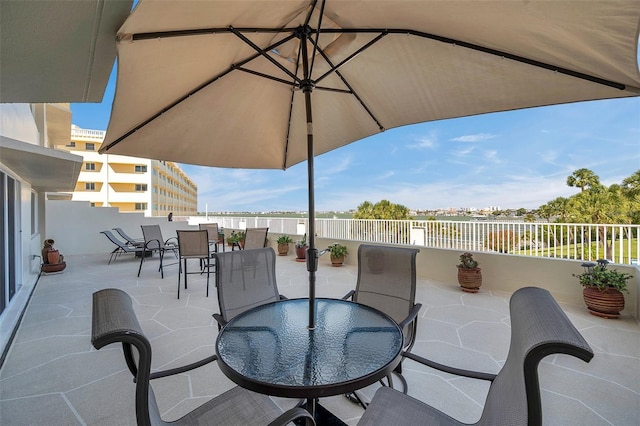 view of patio featuring outdoor dining space