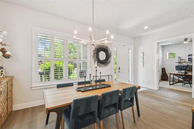 3607 W Roland St, Tampa, FL 33609 - dining room with a wealth of natural light, light wood-type flooring, recessed lighting, and baseboards