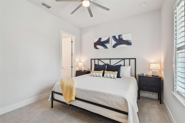 3607 W Roland St, Tampa, FL 33609 - bedroom with visible vents, ceiling fan, carpet, and baseboards