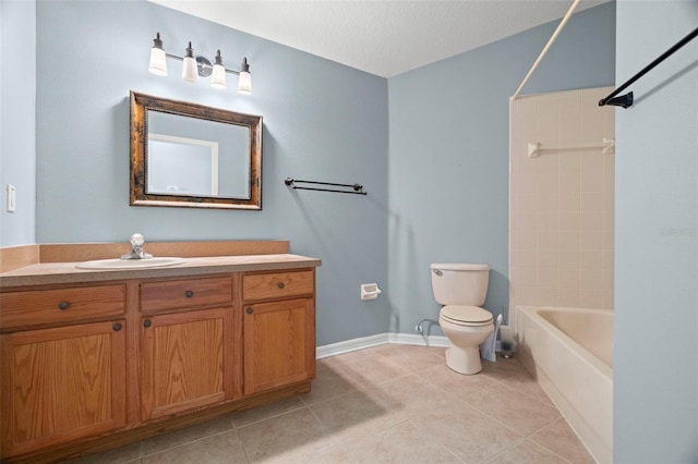 19232 Barred Owl Ct, Land O Lakes, FL 34638 - bathroom with vanity, tile patterned flooring, and  shower combination