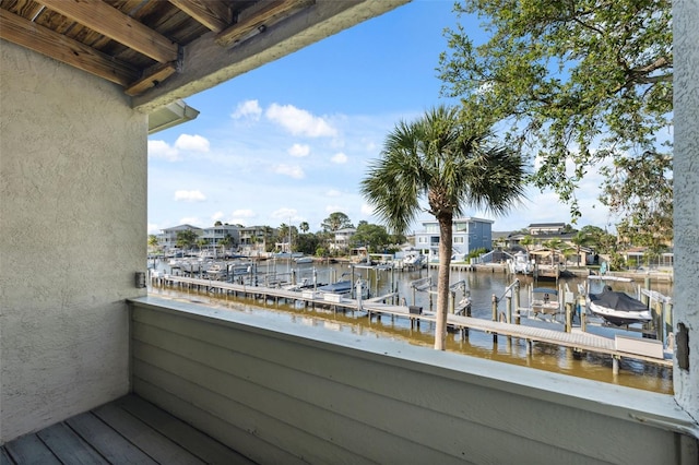 2387 Hanover Dr Unit 2387, Dunedin, FL 34698 - balcony featuring a water view, boat lift, and a boat dock