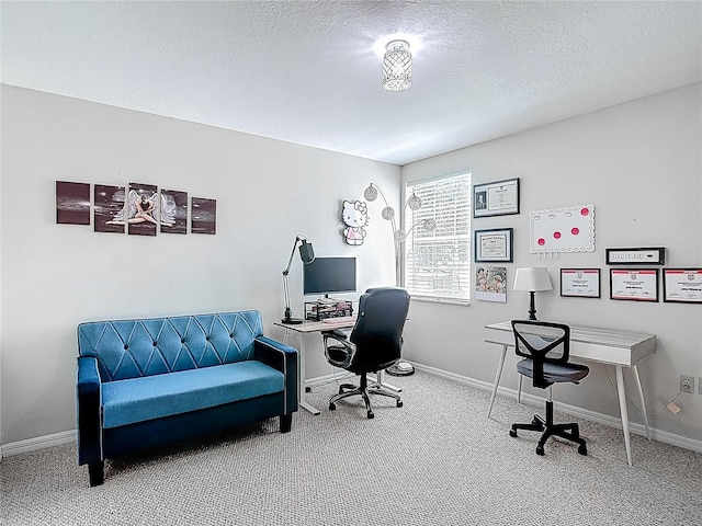 3611 Pine Knot Dr, Valrico, FL 33596 - carpeted office space with baseboards and a textured ceiling