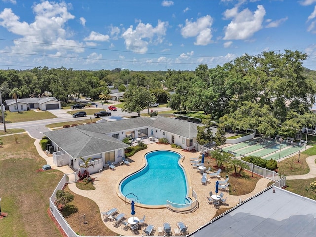 1655 S Highland Ave Unit D140, Clearwater, FL 33756 - community pool featuring view of wooded area and a patio area