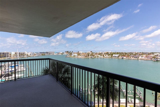 balcony with a water view