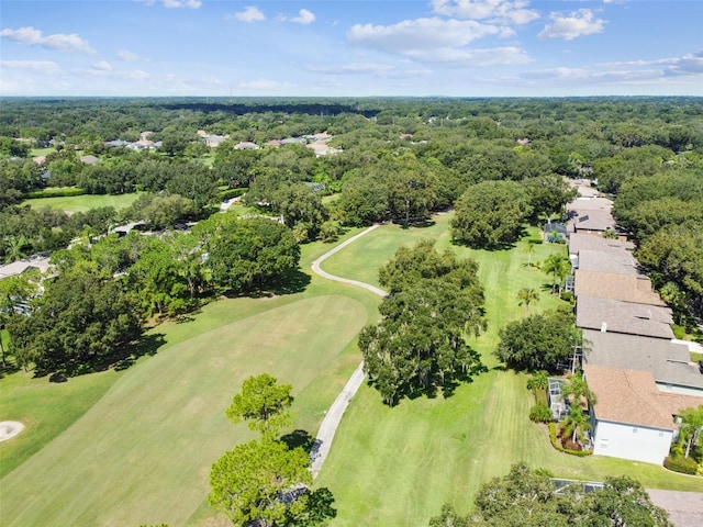 drone / aerial view featuring view of golf course