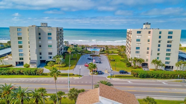 1430 Gulf Blvd Unit 102, Clearwater Beach, FL 33767 - drone / aerial view with a view of the beach and a water view
