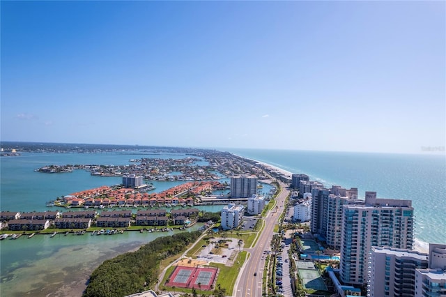 1460 Gulf Blvd Unit 406, Clearwater Beach, FL 33767 - bird's eye view featuring a water view and a view of city