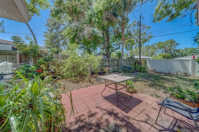 view of patio with a fenced backyard